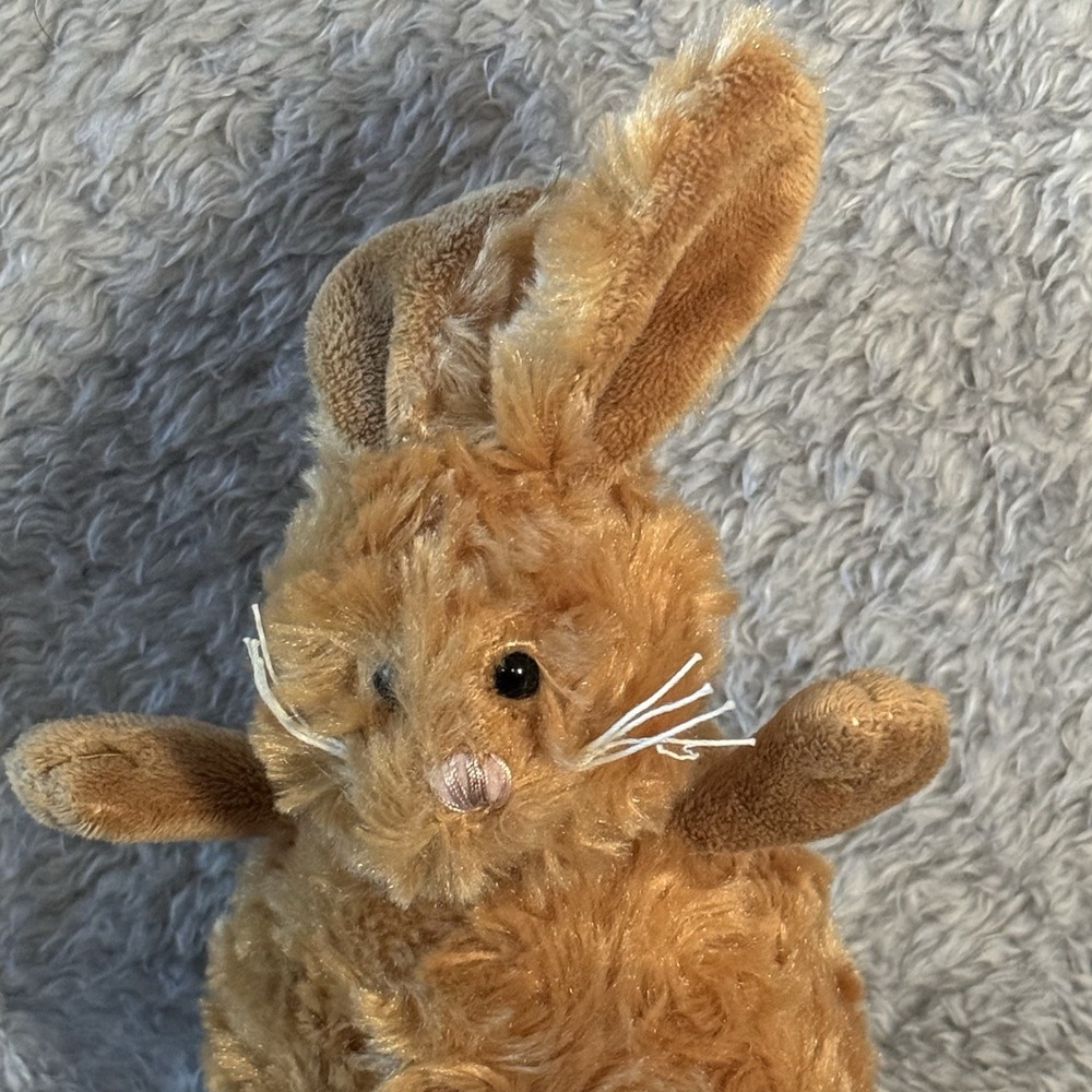 Ganz Bunny Rabbit Plush Stuffed Animal Toy Bean Bag Brown Textured Fur Soft 6" - Picture 3 of 8